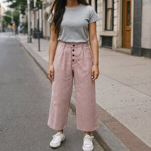 Saint Geraldine Marshall Pinstripe Crop Wide Leg Pants Size S